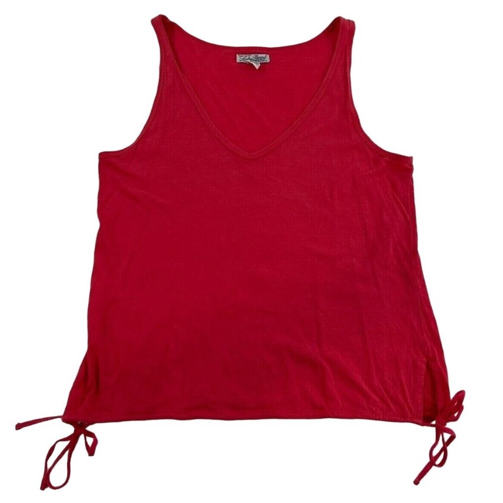 LUCKY BRAND Women's Orange Tank Top Shirt LARGE Side Ties